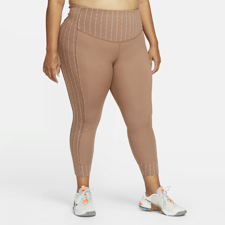 Nike Women's One Luxe Icon Clash Mid-Rise 7/8 Leggings (Plus Size) in Brown  - ShopStyle