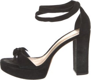 Alexandre Birman Suede Bow Accents Sandals Alexandre Birman Suede Sandals Black Bow Accents Wrap-Around Straps & Tie Closures Designer