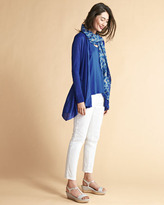 Thumbnail for your product : Eileen Fisher Blue Linen Silk Long Cardigan