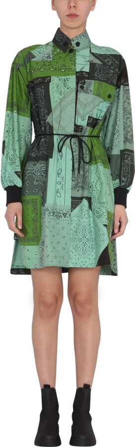 Kenzo Paisley Print Long-Sleeved Shirt Dress