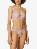 Thumbnail for your product : Dora Larsen Nora floral lace balcony bra