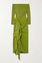 Thumbnail for your product : SOLACE London Lotus Off-the-shoulder Ruffled Crepe And Cady Midi Dress