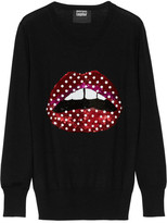 Thumbnail for your product : Markus Lupfer Lips polka-dot sequined merino wool sweater