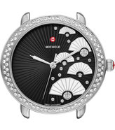 Thumbnail for your product : Michele 16mm Serein Diamond Fan Watch, Black