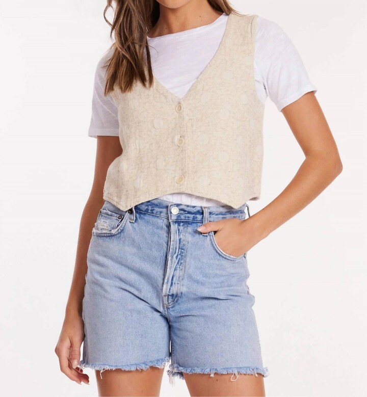 Mod-o-doc Button Front Vest In Natural