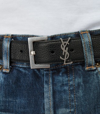 SAINT LAURENT 3cm Full-Grain Leather Belt for Men