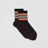 Thumbnail for your product : Burberry Icon Stripe Intarsia Cotton Blend Ankle Socks