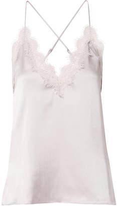 CAMI NYC Everly Lace-trimmed Silk-charmeuse Camisole - Lilac