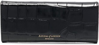 Aspinal of London Crocodile-Embossed Leather Glasses Case