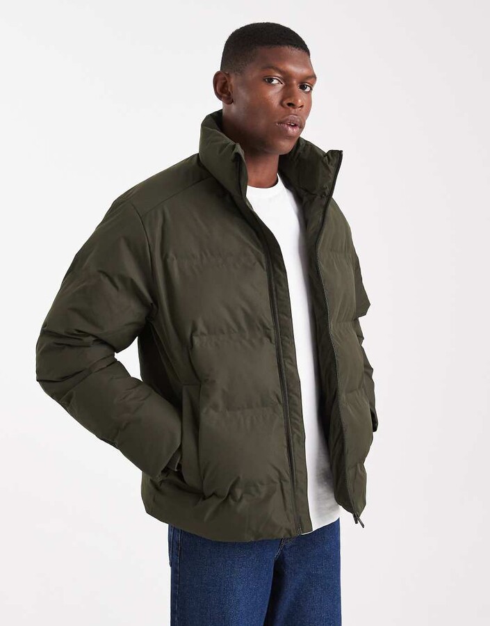 Jack and Jones thick puffer jacket in green