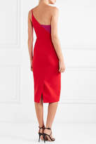 Thumbnail for your product : Cushnie Asymmetric Two-tone Stretch-crepe Midi Dress - Red