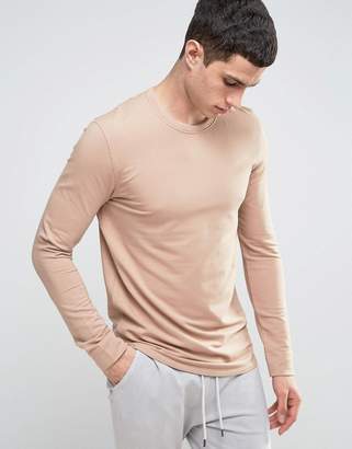 Selected Longline Sweatshirt With Curved Hem And Back Stitch