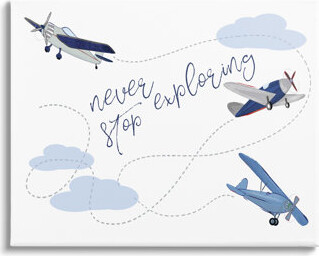 Three Posts Baby & Kids Jaylynn Never Stop Exploring Airplanes Canvas Art