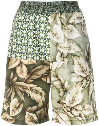 Pierre Louis Mascia Pierre-Louis Mascia floral patch-work shorts