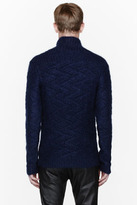Thumbnail for your product : Balmain Navy blue mohair fisherman's sweater