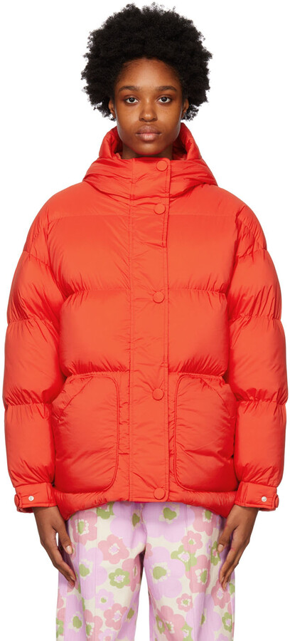 long red puffa coat