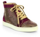 Thumbnail for your product : Christian Louboutin Louis Woman Velour High-Top Sneakers