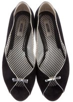 Thumbnail for your product : Moschino Suede Peep-Toe Flats