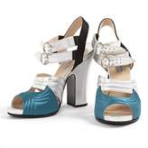 Thumbnail for your product : Prada Silver Leather Sandals