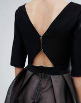 Thumbnail for your product : Little Mistress Black Ribbon Applique Midi Dress