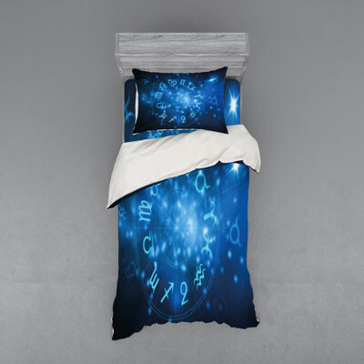 Ambesonne Blue Microfiber Electric Duvet Cover Set