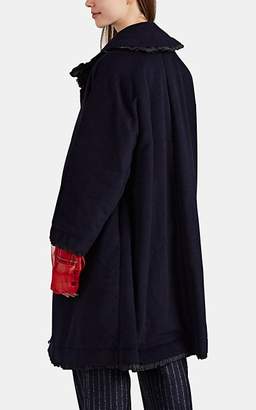 Comme des Garcons Women's Ruffle Angora-Wool Coat - Navy