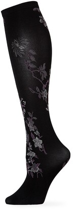 Natori Winter Blossom Floral Knee-High Stockings