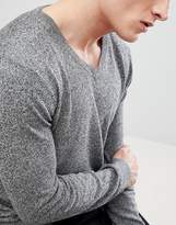 Thumbnail for your product : ASOS DESIGN 2 Pack V-neck Sweater In Black/Gray SAVE