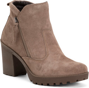 TJMAXX Suede Comfort Heeled Booties For Women