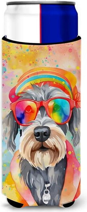 Carolines Treasures DAC2555MUK 12 oz Unisex Schnauzer Hippie Dawg Hugger for Ultra Slim Cans