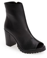 Thumbnail for your product : Steve Madden 'Traffic' Open Toe Leather Bootie (Women)