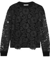 Thumbnail for your product : Alice + Olivia Jesse Macramé Lace And Ribbed Wool-Blend Sweater