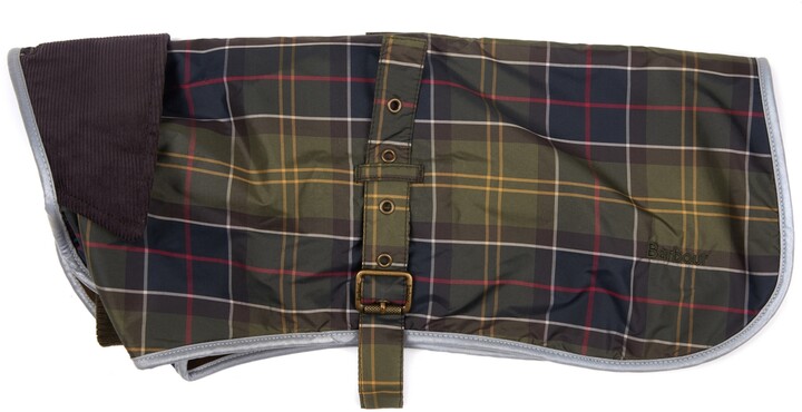 barbour tartan fleece lined waterproof dog coat