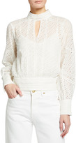 Thumbnail for your product : Frame Eyelet Long-Sleeve Party Top
