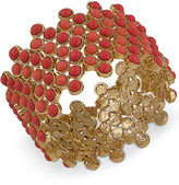 Thumbnail for your product : Carolee 12k Gold-Plated Coral Bead Stretch Bracelet
