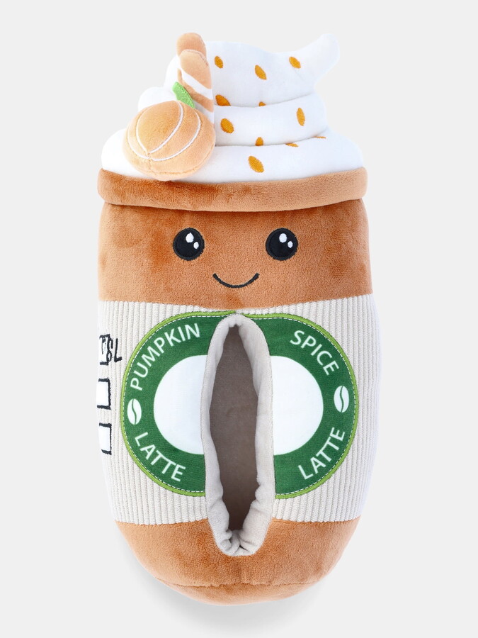 Feetmoji Women’s Pumpkin Latte Plush Slippers