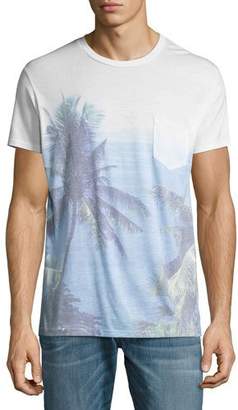 Sol Angeles Paraiso Palm Tree Pocket T-Shirt, Blue