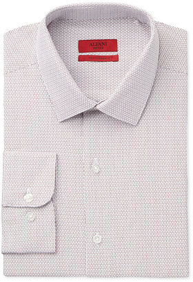 Alfani RED Men's Fitted Performance Stretch Easy Care Burgundy Dobby Dress Shirt, Only at Macy's