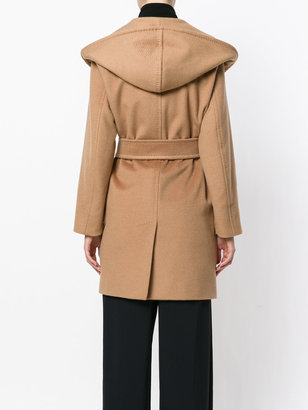 Max Mara hooded belted coat