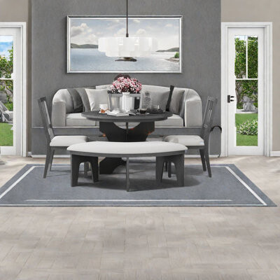 August Grove Rustic 5-piece Dining Table Set, Solid Wood And Mdf, For Modern Kitchens