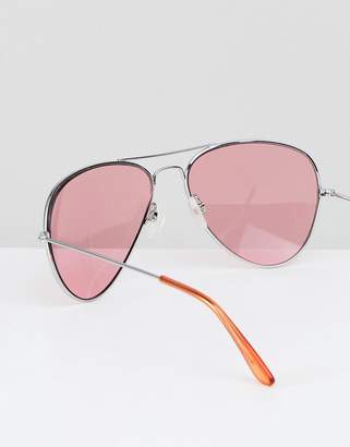 Reclaimed Vintage Inspired Aviator Sunglasses In Pink