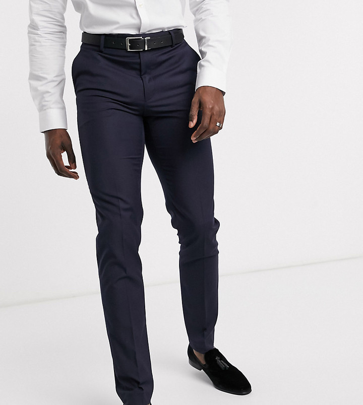 ASOS DESIGN Tall slim suit pants in navy - ShopStyle