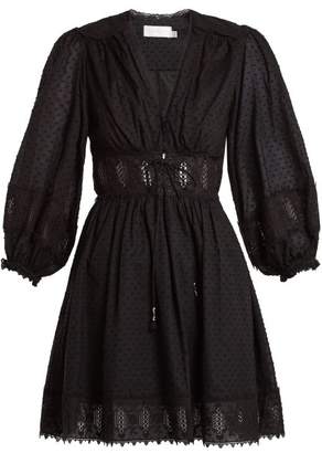 Zimmermann Iris Corset Waist Cotton Dress - Womens - Black