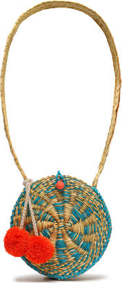 Sophie Anderson Pompom-embellished Straw Shouldr Bag