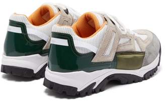 Maison Margiela Security Mesh And Suede Trainers - Mens - Green