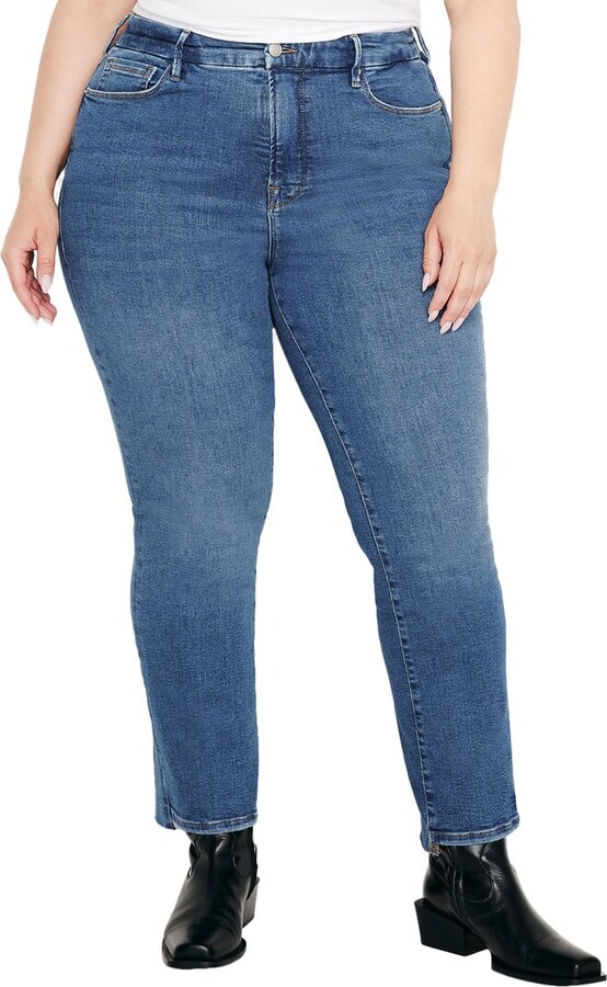 Good American Good Legs Straight Indigo Jean