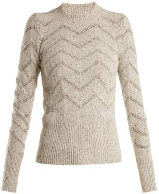 Isabel Marant Elson crew-neck zigzag-embroidered sweater