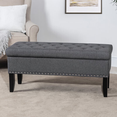 Red Barrel Studio Upholstered Flip Top Storage Bench