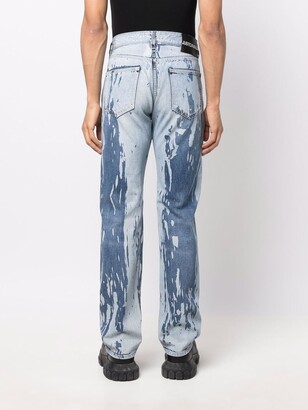 Just Cavalli Bleached-Effect Straight-Leg Jeans
