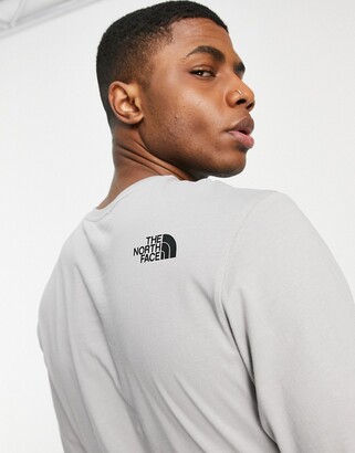 The North Face Simple Dome long sleeve t-shirt in grey Exclusive at ASOS -  ShopStyle